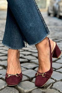 Ingrid – Suede Slingback Block Heels