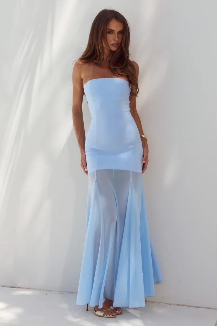 Remi Maxi Dress Sky Blue Small Sky Blue