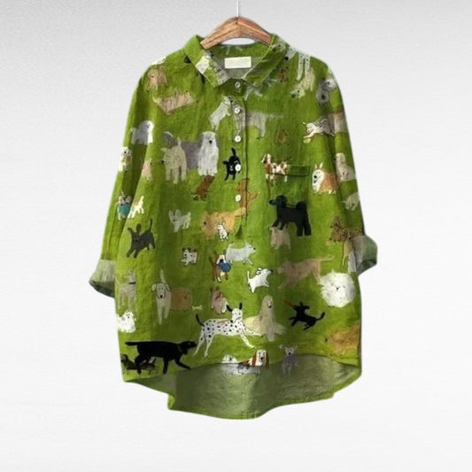 Lucette - Elegant Linen Summer Blouse