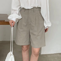 Clara High-Waisted Straight Linen Shorts
