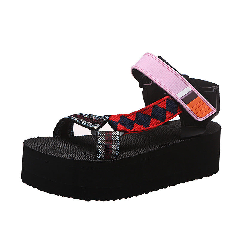 Nadia Woven Strap Flat Sandals