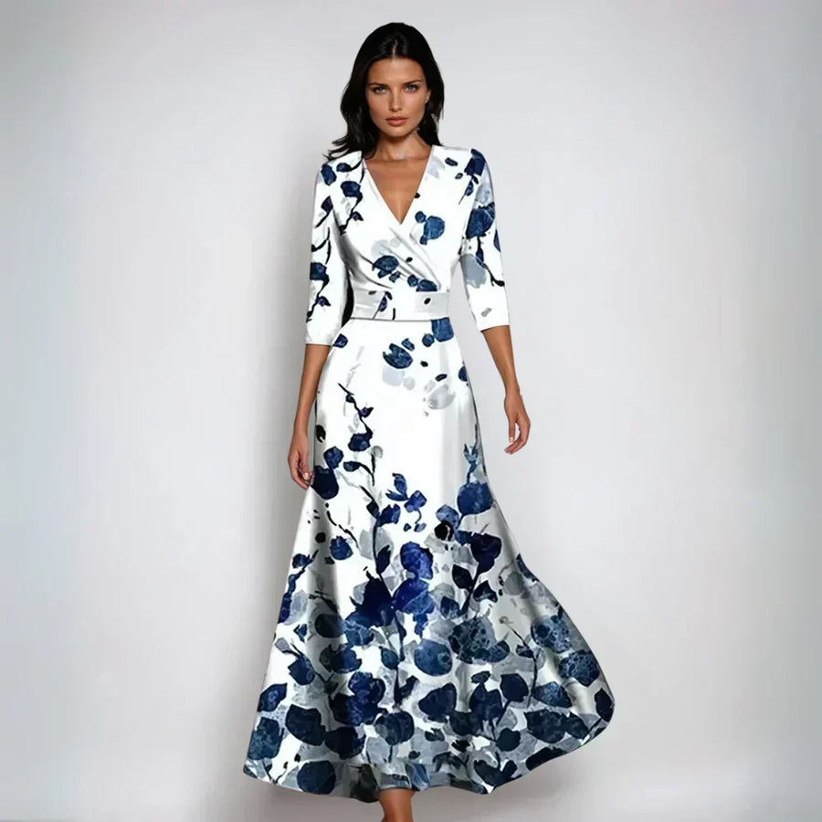 Catherine - Elegant Floral A-Line Dress