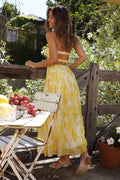 Wishful Strapless Maxi Dress Yellow