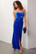Velvet Strapless Gown
