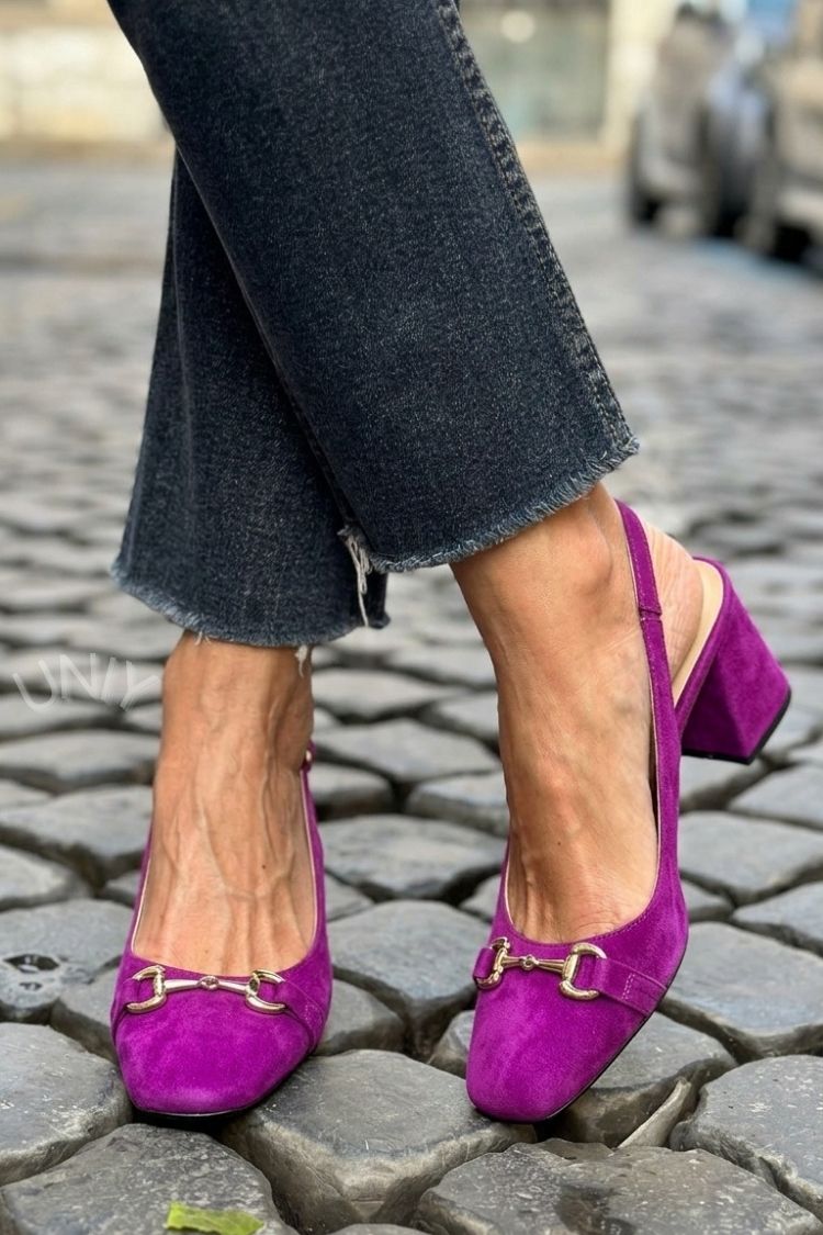 Ingrid – Suede Slingback Block Heels