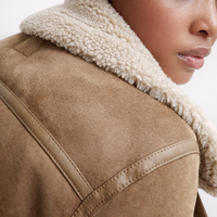 Caroline – Shearling Aviator Suede Jacket