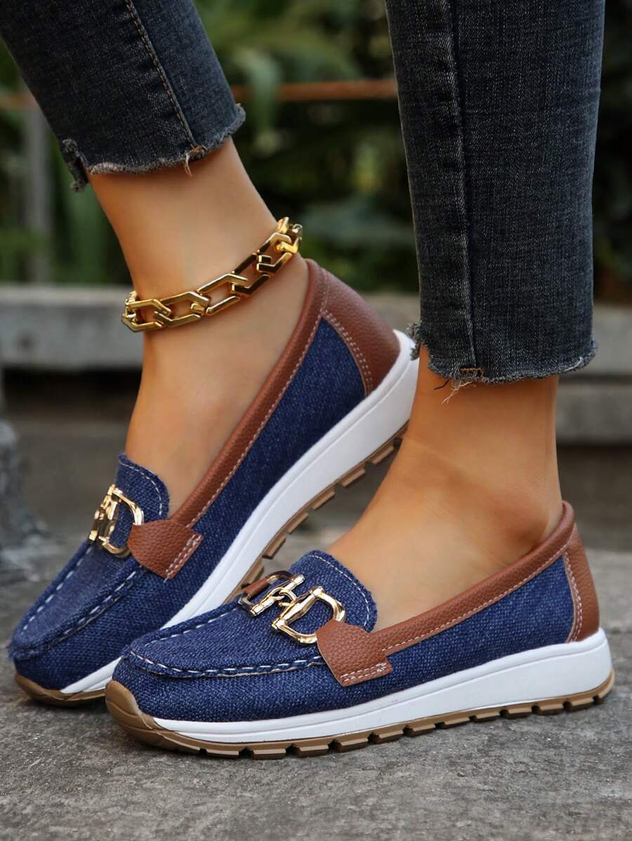 Mia | Non Slip Orthopedic Loafers Navy