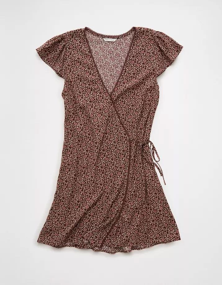AE Lace Wrap Mini Dress