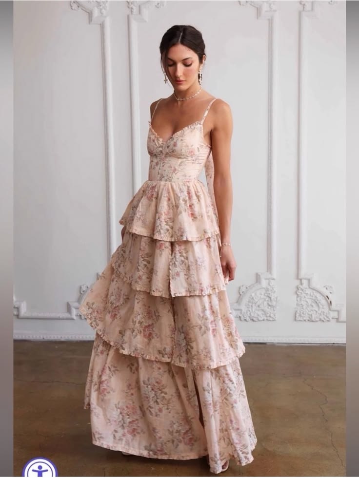 V. Chapman Dress V. Chapman Caterina Gown In Cedar Rose Print Color:
