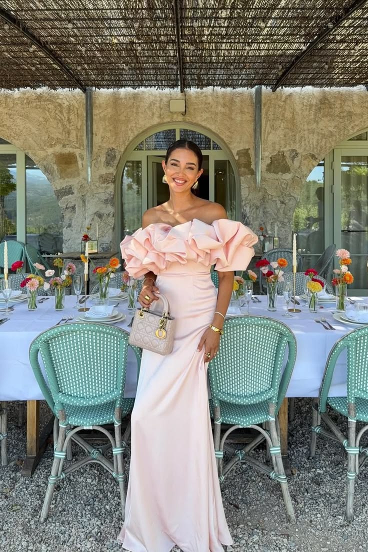 Oknass Satin Sleeveless Off-The-Shoulder Long Prom Dress With Pleated Champagne-US18W