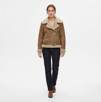 Caroline – Shearling Aviator Suede Jacket