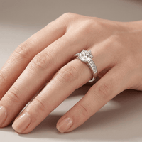 SILVER ROUND DIAMOND CLASSIC RING