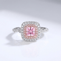 PINK CUSHION ZIRCONIA HALO RING