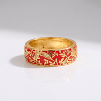 GOLD VINTAGE LEAF BAND RING