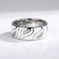 SILVER LEAF ZIRCONIA BAND RING
