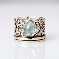 SILVER LABRADORITE VINTAGE RING