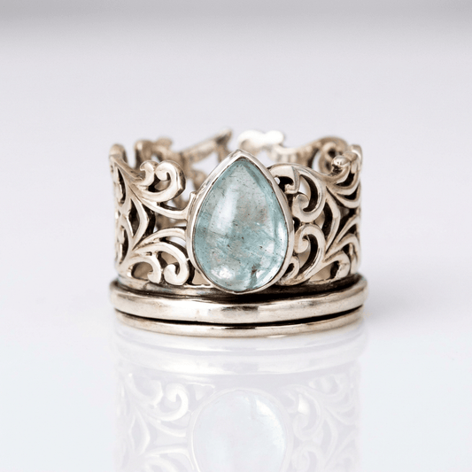 SILVER LABRADORITE VINTAGE RING