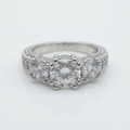 SILVER ROUND ZIRCONIA HALO RING