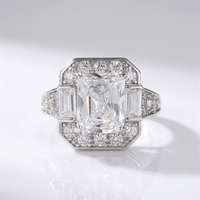 SILVER RECTANGULAR ZIRCONIA RING
