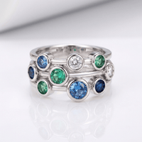 SILVER COLORFUL GEMSTONE RING