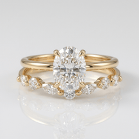 GOLD OVAL DIAMOND MARQUISE BAND SET