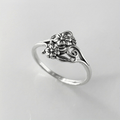 SILVER FLOWER ORNATE RING