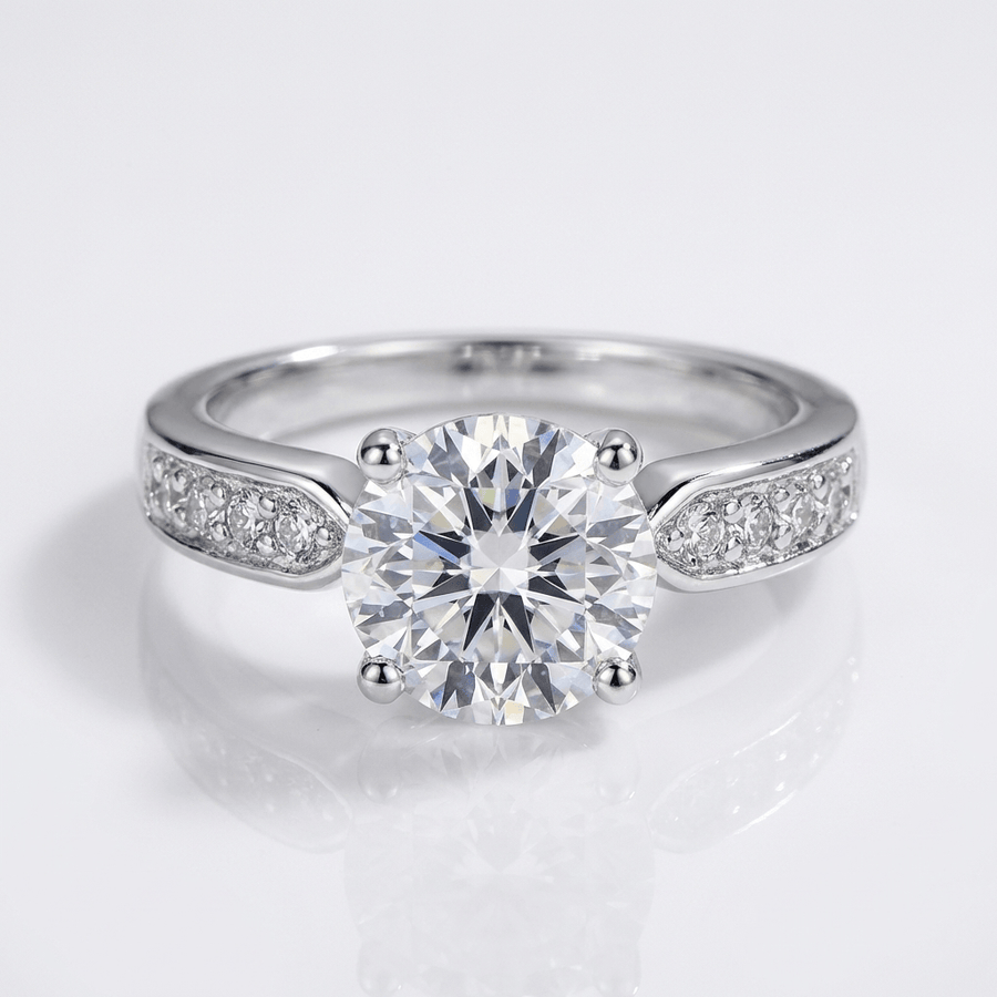 ROSE GOLD ROUND DIAMOND PAVE RING - (ADJUSTABLE)