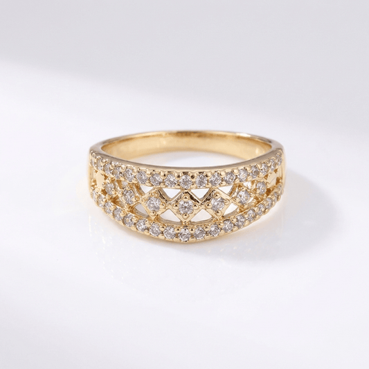 GOLD PAVE BAND RING