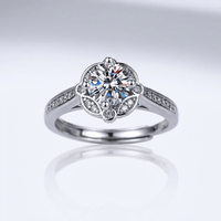 SILVER DIAMOND BLOOM RING - (ADJUSTABLE)