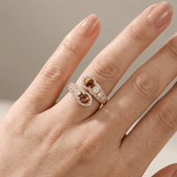 GOLD SMOKY QUARTZ RING - (ADJUSTABLE)