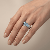 BLUE CRYSTAL WHISPER RING - (ADJUSTABLE)