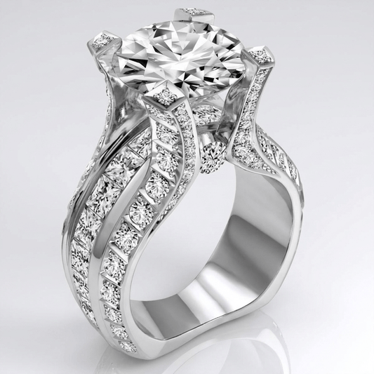 SILVER DIAMOND GLAMOUR RING