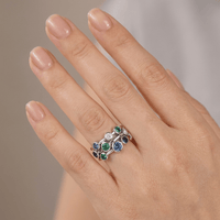 SILVER COLORFUL GEMSTONE RING