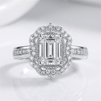 RECTANGLE DIAMOND HALO RING