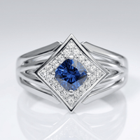 SILVER SAPPHIRE STAR RING