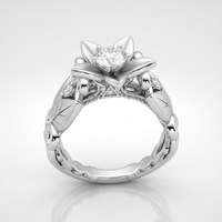 SILVER ZIRCONIA PETAL CROWN RING