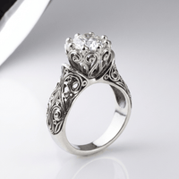 SILVER ZIRCONIA HEIRLOOM RING