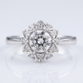 SILVER ZIRCONIA LOTUS LIGHT RING