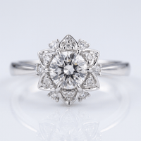 SILVER ZIRCONIA LOTUS LIGHT RING
