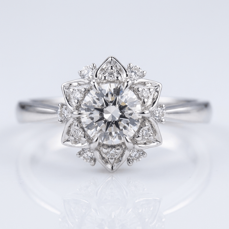 SILVER ZIRCONIA LOTUS LIGHT RING