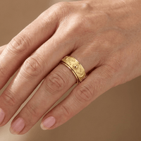 GOLD ROTATABLE CELESTIAL BAND RING