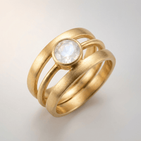 GOLD MOONSTONE BAND RING