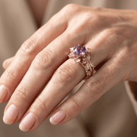 GOLD PURPLE FLORA RING