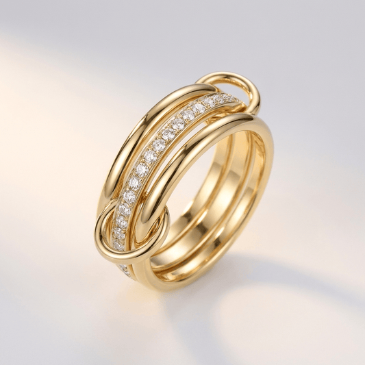 GOLD ZIRCONIA INTERTWINE RING