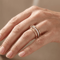 GOLD ZIRCONIA INTERTWINE RING