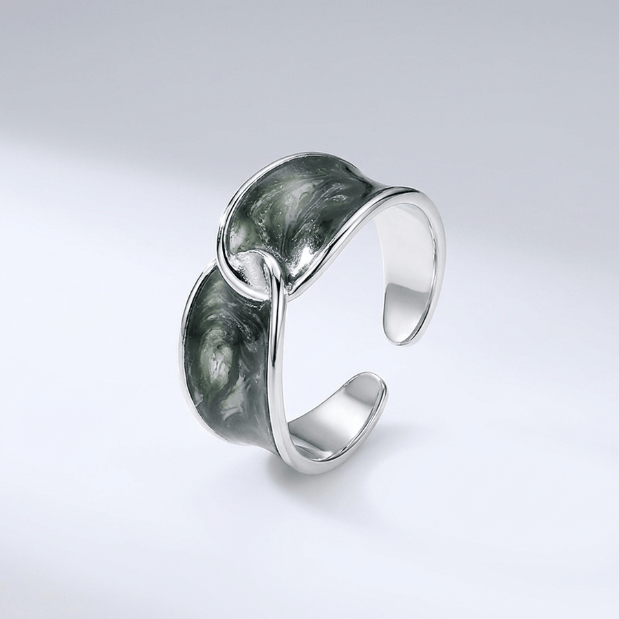 JADE DOUBLE STONE RING - (ADJUSTABLE)
