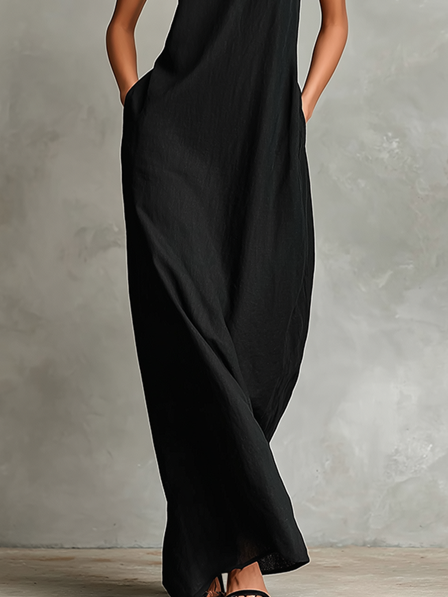 Tiffany - Minimalist Maxi Dress with Pockets