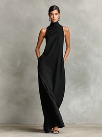 Tiffany - Minimalist Maxi Dress with Pockets