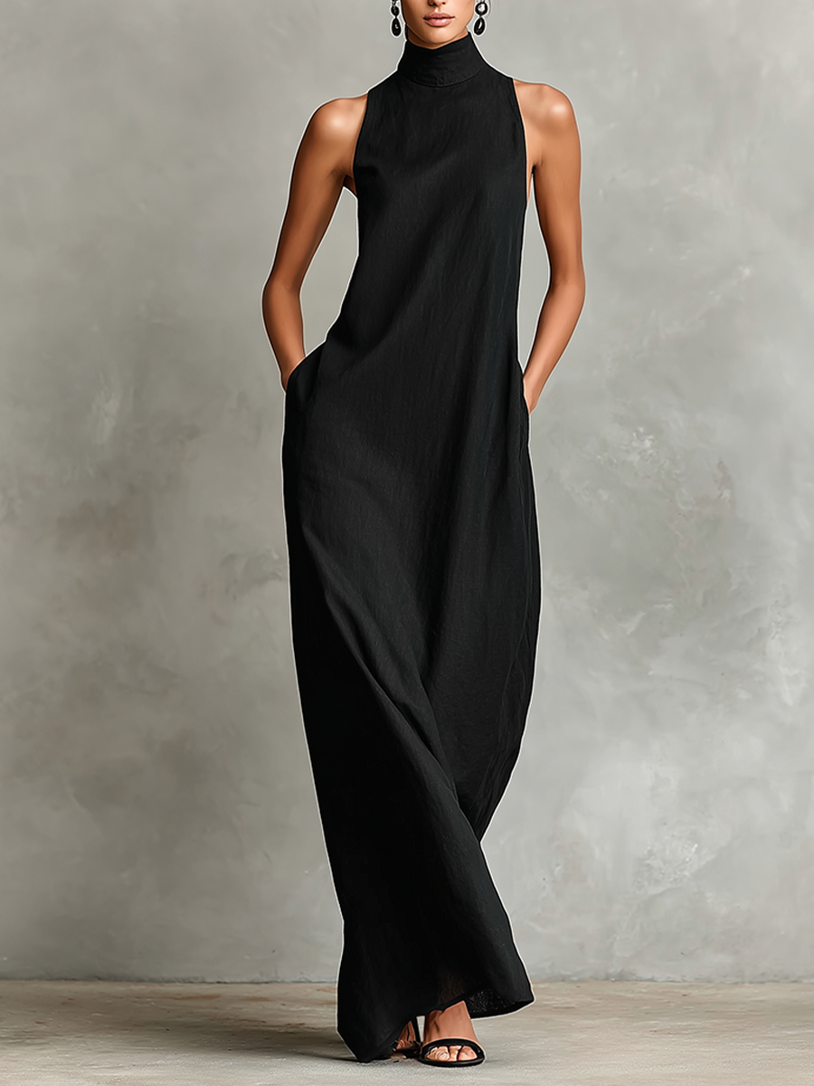 Tiffany - Minimalist Maxi Dress with Pockets