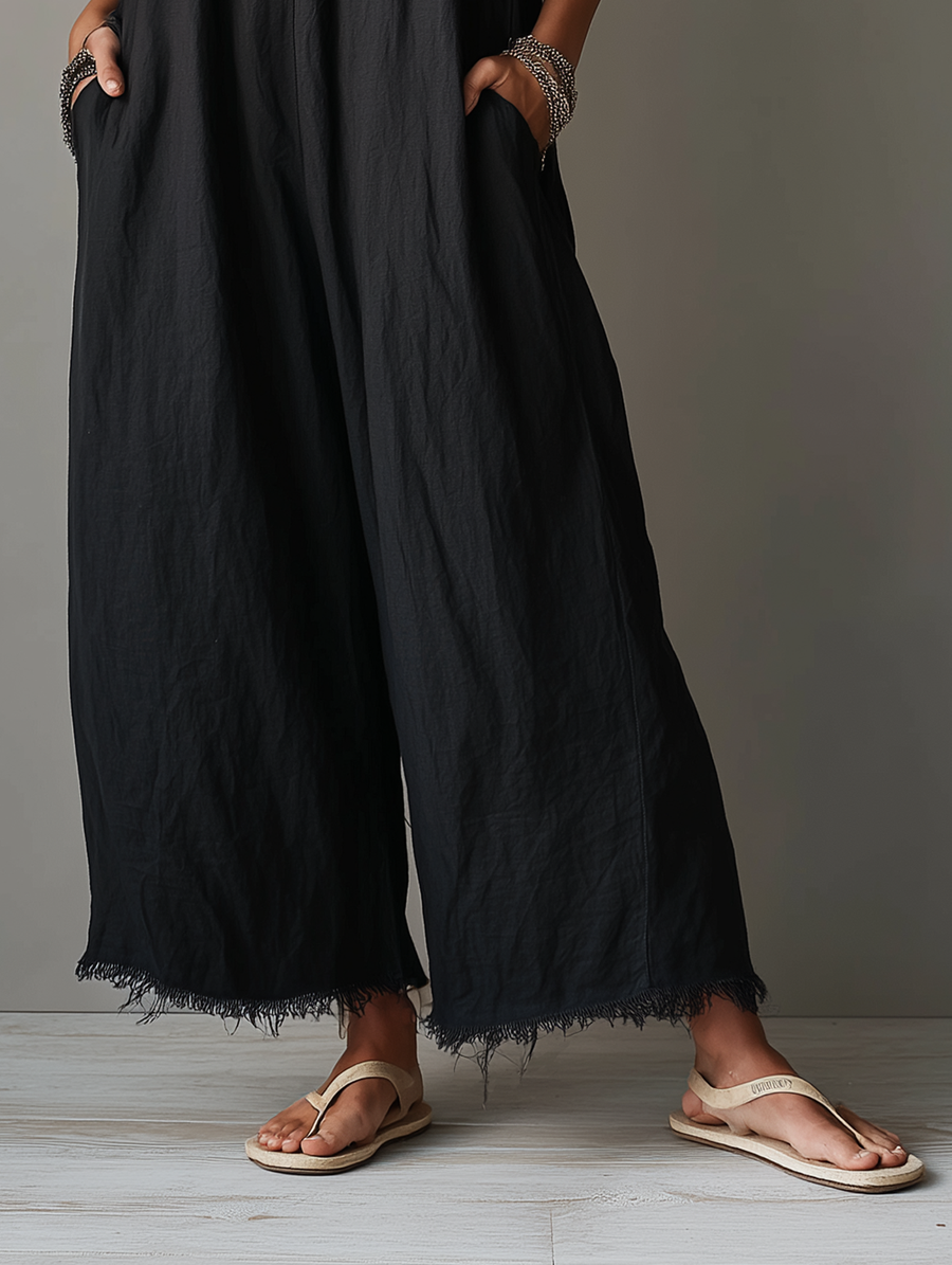 Eleni - Minimalist Linen Blend Jumpsuit